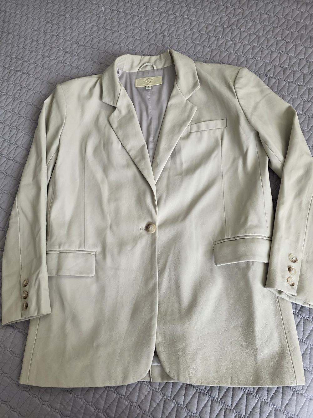 Blank NYC Cream Single-Button Blazer